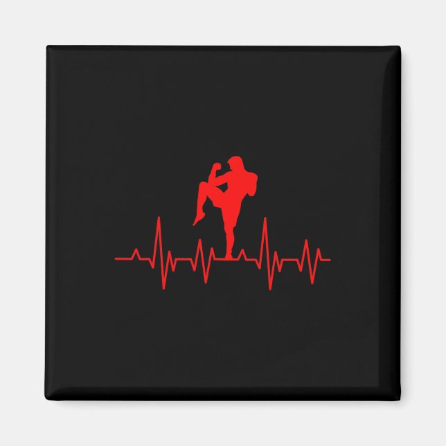 Kickboxing Thai Boxing Heartbeat Muay Thai  Magnet (Front)