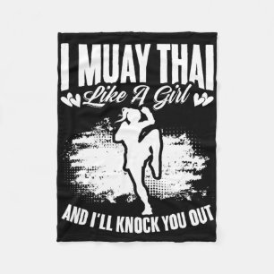 Kickboxing Thailand Mma Thai Boxing Muay Thai Girl Fleece Blanket