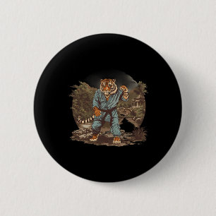 Kickboxing Tiger Pagoda Temple Martial Arts Karate 6 Cm Round Badge