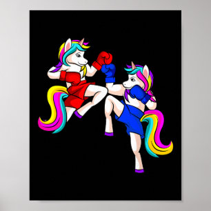 Kickboxing Unicorn Kickboxer Mma Poster