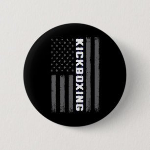 Kickboxing Usa American Flag Gift Martial Arts Spo 6 Cm Round Badge