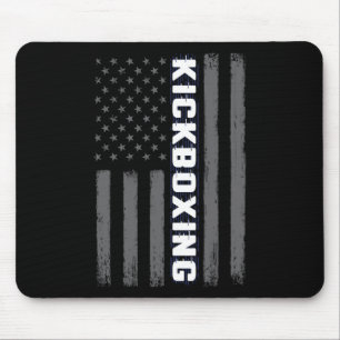 Kickboxing Usa American Flag Gift Martial Arts Spo Mouse Pad