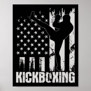 Kickboxing - Usa American Flag Kickboxer Comt Self Poster