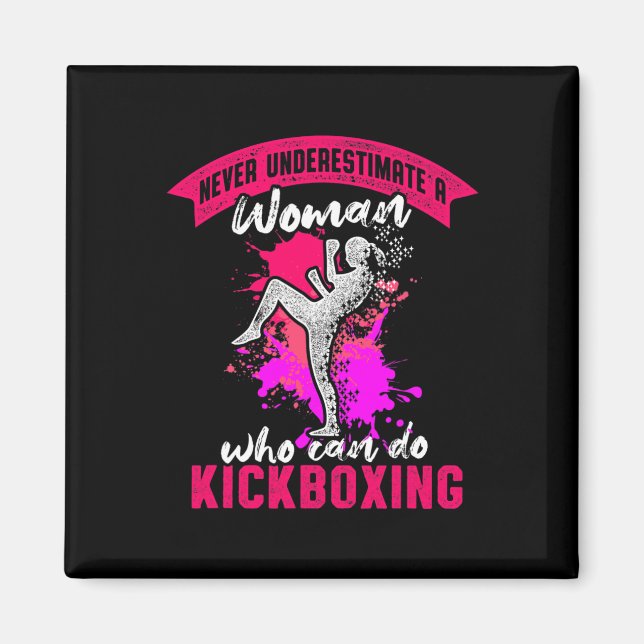 Kickboxing Woman Kick Boxing Workout  Magnet (Front)