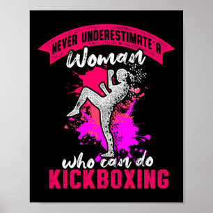 Kickboxing Woman Kick Boxing Workout Poster