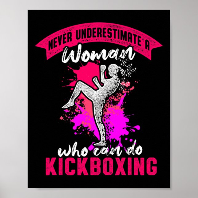 Kickboxing Woman Kick Boxing Workout  Poster (Front)
