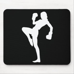 Kickboxing Women Is Striking Silhouette Design Is  Mouse Pad