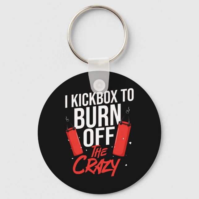 Kickboxing Workout Cardio Beginner Kickboxer  Key Ring (Front)