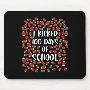 Kicked 100 Days Of School Football Player Student Mouse Pad