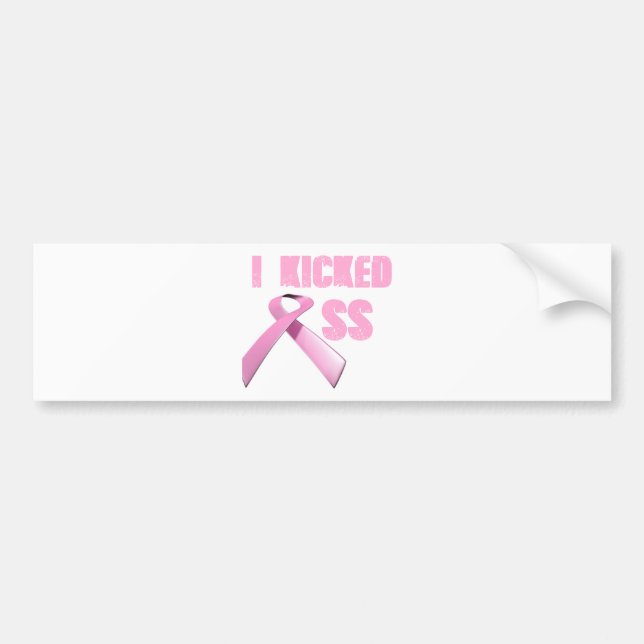 kicked Butt Breast Cancer Survivor Bumper Sticker (Front)
