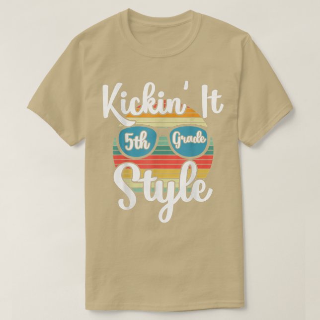Kickin' It 5th Grade Style Back To School Elementa T-Shirt (Design Front)