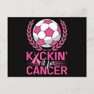 Kickin It for Cancer Soccer Pink Ribbon Breast Can Postcard