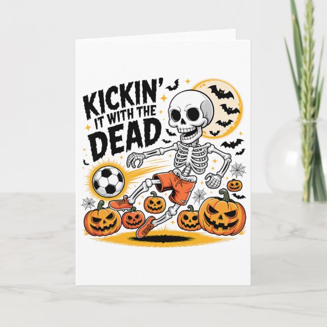 Kickin' It Halloween Skeleton Soccer Player  Card (Front)