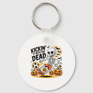 Kickin' It Halloween Skeleton Soccer Player Key Ring
