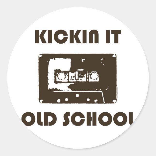 Kickin It Old School Classic Round Sticker (Front)