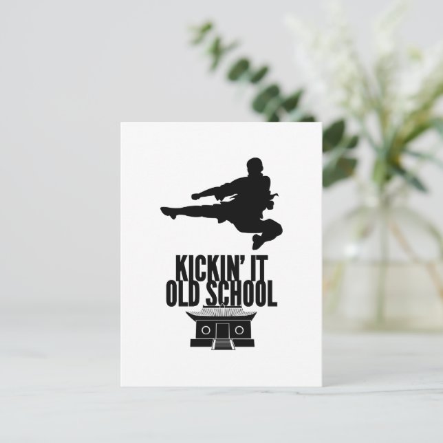 Kickin' It Old School Vertical Postcard (Standing Front)