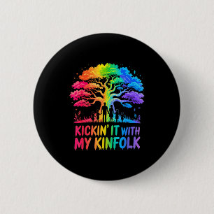 Kickin' It With My Kinfolk Funny Family Reunion 6 Cm Round Badge