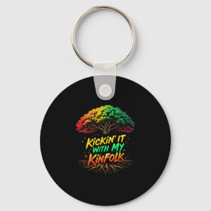 Kickin' It With My Kinfolk Funny Summer Family Reu Key Ring