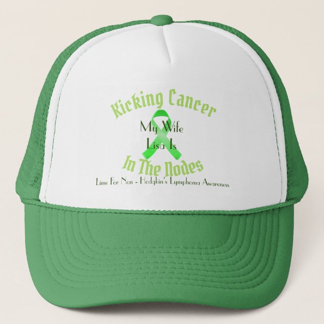 Kicking Cancer, Lymphoma Awareness - Customisable Trucker Hat (Front)