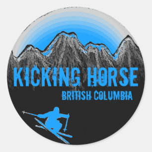 Kicking Horse British Columbia blue ski stickers