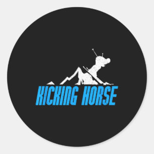 Kicking Horse Skiing Snowboarding Canada Resort Di Classic Round Sticker