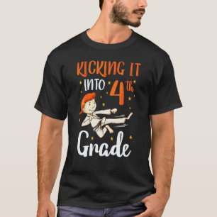 Kicking It 4th Grade Tae Kwon Do Girl Karate Back T-Shirt