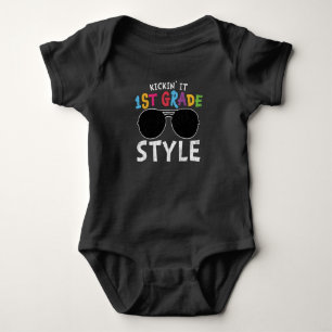 Kicking It First Grade School Teacher Kids Crew Baby Bodysuit