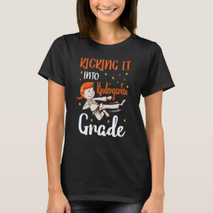 kicking it kindergarten tae kwon do girl karate fi T-Shirt