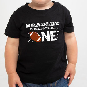 Kicking The Big One Football 1st Birthday Baby T-Shirt