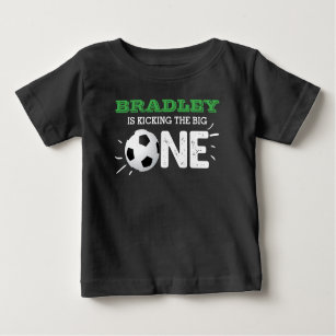 Kicking The Big One   Soccer 1st Birthday Baby T-Shirt