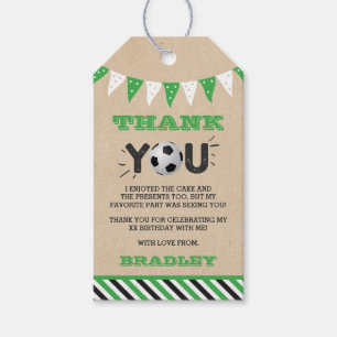 Kicking The Big One Soccer 1st Birthday Gift Tags