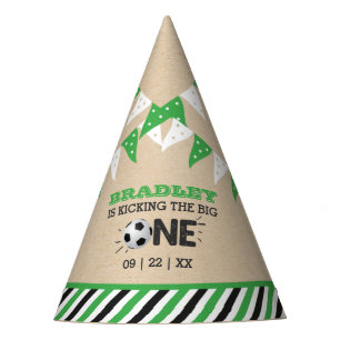 Kicking The Big One   Soccer 1st Birthday Party Hat