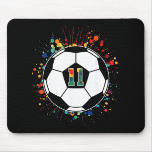 Kid 11 Year Old Soccer Ll Birthday, 11th Birthday  Mouse Pad