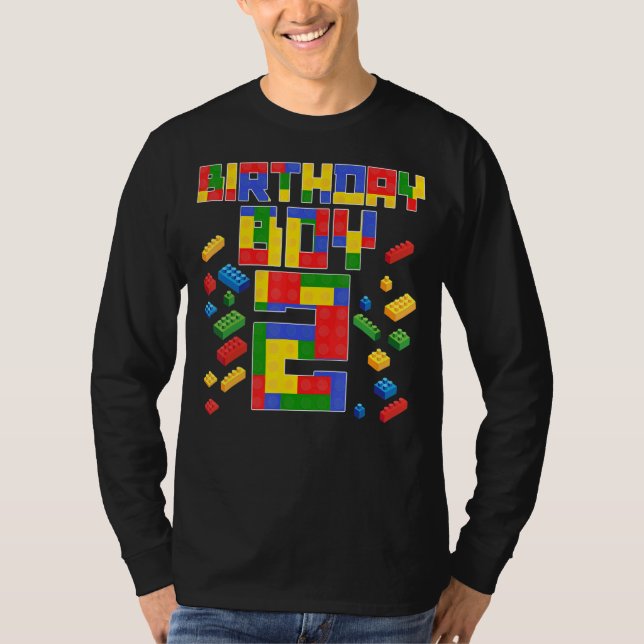 Kid 2nd Birthday Boy Master Builder 2 Year Old Blo T-Shirt (Front)