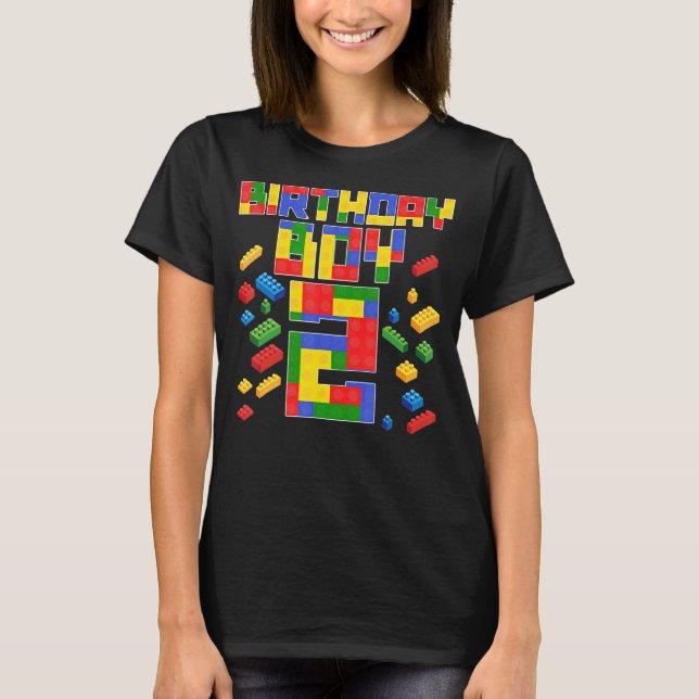 Kid 2nd Birthday Boy Master Builder 2 Year Old Blo T-Shirt (Front)