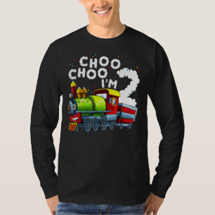 Kid 2nd Birthday Train Boy 2 Year Old Train Birthd T-Shirt