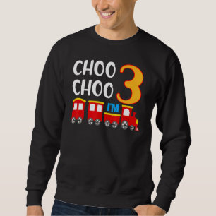 Kid 3rd Birthday Todller 3 Year Old Boy Train Wago Sweatshirt