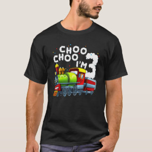 Kid 3rd Birthday Train Boy 3 Year Old Train Birthd T-Shirt