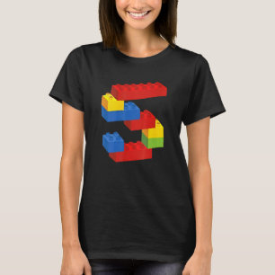 Kid 5 Years Old Building Blocks Birthday Shirt 5 P