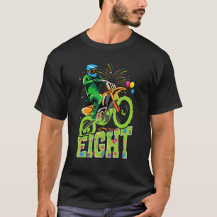 Kid 8th Birthday Party Dirt Bike Motocross Themed  T-Shirt