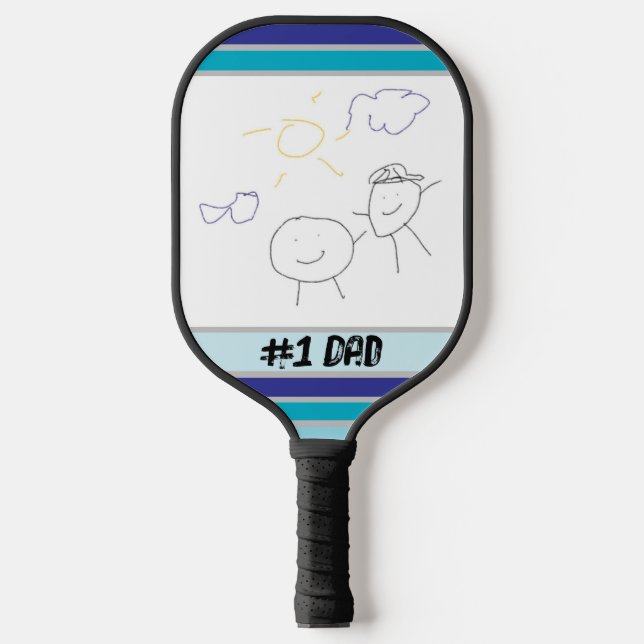 Kid Art for Dad Custom Pickleball Paddle (Front)