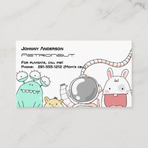 Kid Astronaut Business Card For Boy Playdate