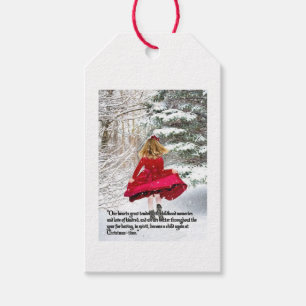 Kid at Christmas Gift Tags