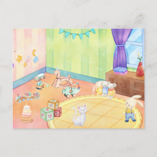 Kid Baby's room with toys  Postcard