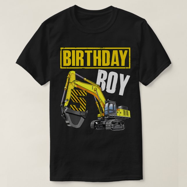 Kid Birthday Boy 5th Vehicle 5 Years Old Construct T-Shirt (Design Front)