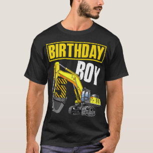 Kid Birthday Boy 5th Vehicle 5 Years Old Construct T-Shirt