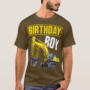 Kid Birthday Boy 6th Vehicle 6 Years Old Construct T-Shirt
