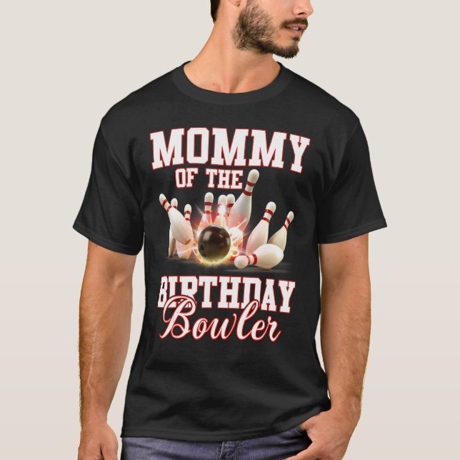 Kid Bowling Party Mummy Of The Birthday Bowler T-Shirt (Front)