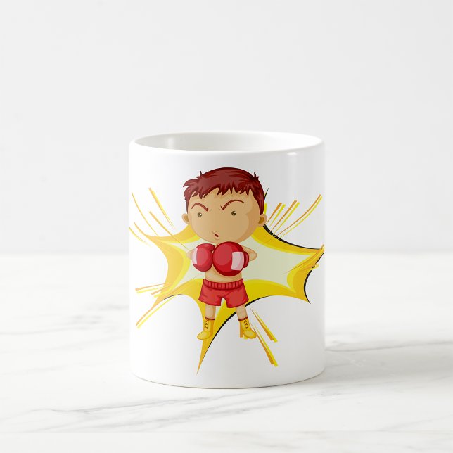 Kid Boxer in Red Gloves and Shorts Coffee Mug (Creator Uploaded)