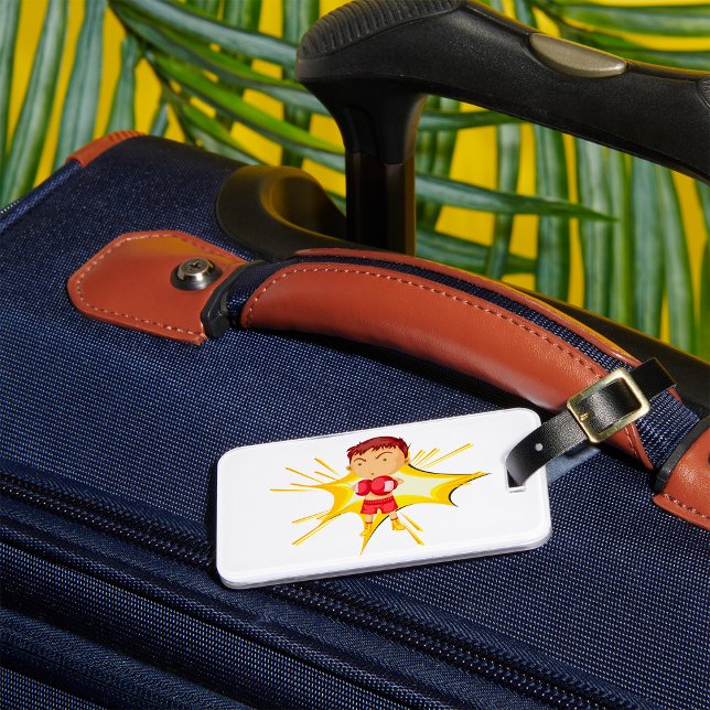 Kid Boxer in Red Gloves and Shorts Luggage Tag (Creator Uploaded)